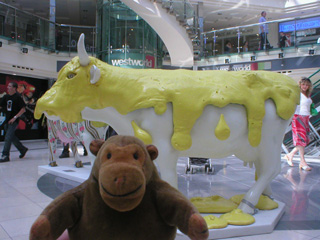 Mr Monkey with a custard covered cow