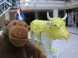 Mr Monkey with a custard covered cow