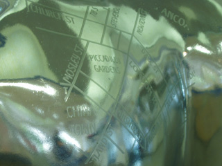 A diagram of the Piccadilly Gardens area on the side of a cow