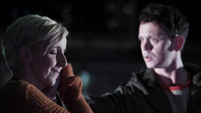 1997 : Cathy (Julie Hesmondhalgh) and Harry connolly (Andrew Sheridan) (Royal Exchange Theatre production photo)