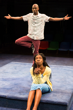 Dembe (Fiston Barek) and Wummie (Faith Omole) (Royal Exchange Production photo)