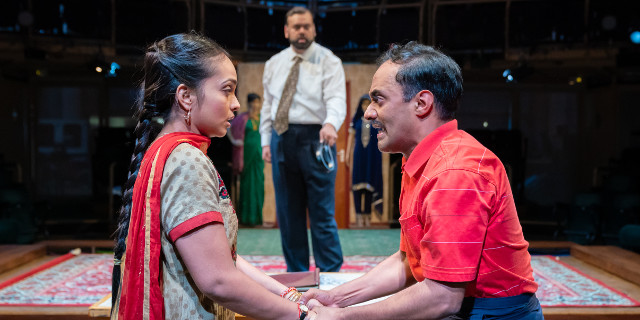 Shalini Peiris as Durga Hobson and Esh Alladi as Eli Mossop (image by Mark Brenner)