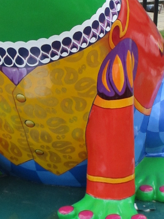 Detail of Prince Regent's regal waistcoat and jacket