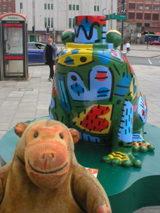 Mr Monkey looking at Robert the frog