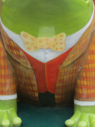 Detail of Sir Hopsalot's dapper attire