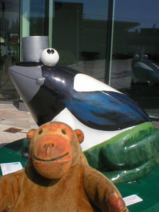 Mr Monkey looking at Frogpie