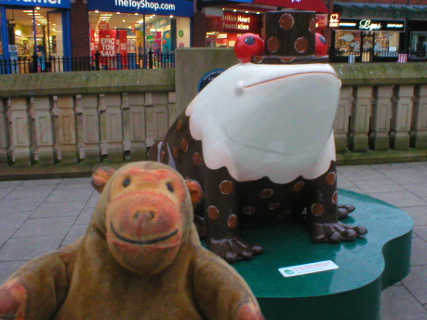 Mr Monkey looking at Pudding