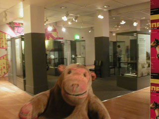 Mr Monkey surveying the exhibition 