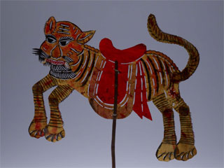 A tiger shadow puppet from Hubei province