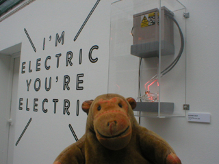 Mr Monkey looking at Burnt Out by Richard William Wheater