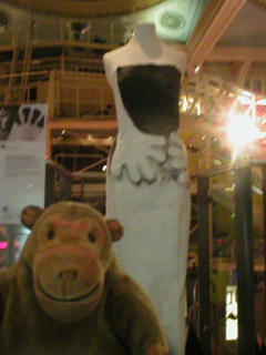 Mr Monkey looking at the Limb Development dress