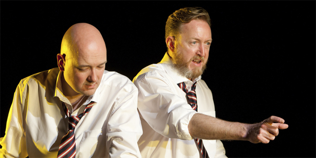 Darren Lawrence and Gary Lagden at a low point in the voyage (Royal Exchange Production photo)