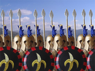 A phalanx of hoplite monkeys 