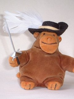 Monkey in his feathered musketeer's hat