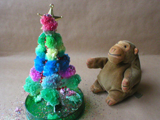 Mr Monkey admiring his finished tree