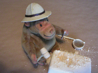 Mr Monkey resting after chipping away some rock