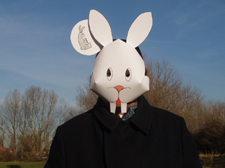 Mr Rik with his copy of Mr Monkey's mask