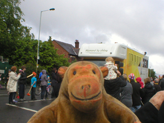 Mr Monkey watching the support truck