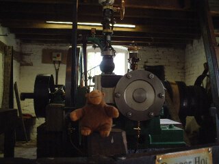 Mr Monkey with a steam engine
