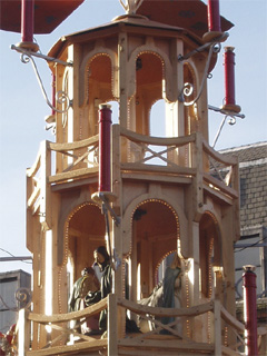 Two levels of the multistorey Nativity scene