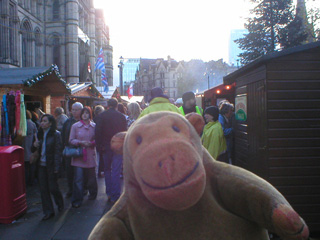 Mr Monkey wandering the Albert Square European market