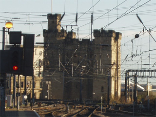 Newcastle's keep seen from the station