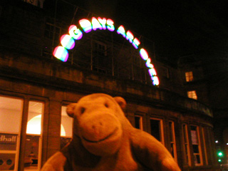 Mr Monkey looking at 'Dog Days Are Gone' at the Guildhall