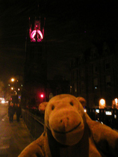 Mr Monkey walking towards the cathedral