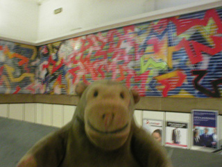 Mr Monkey looking at 'Wakes week' at Newcastle station