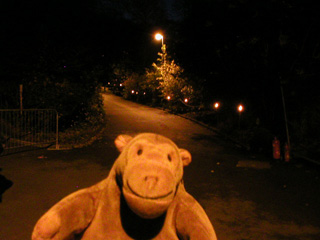 Mr Monkey on the path to Saltwell Towers