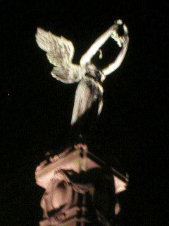 Winged victory on top of the Saltwell Park war memorial