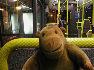 Mr Monkey on the bus into Newcastle