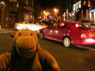 Mr Monkey watching traffic in Newcastle