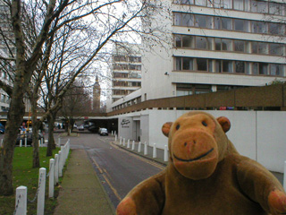 Mr Monkey looking into York from Bootham Bar