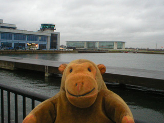 Mr Monkey looking at London City Airport