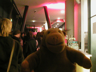 Mr Monkey in the crowd at Urbis