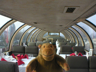 Mr Monkey scampering around the City of Renton railcar