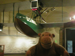 Mr Monkey looking at a Boeing B-1 seaplane
