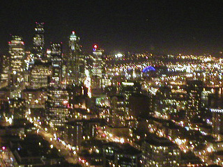 Downtown Seattle at night from the Space Needle