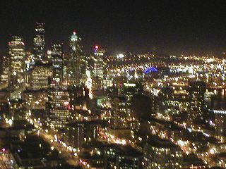 Downtown Seattle at night from the Space Needle
