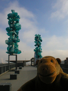Mr Monkey looking at a the Crystal Towers