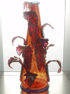 An orange conical glass creation