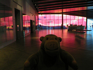 Mr Monkey inside the Museum of Glass