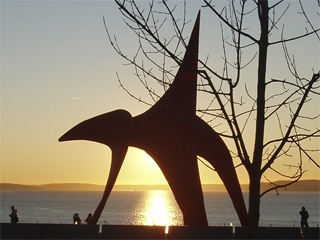 Alexander Calder's Eagle against the sun