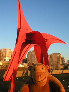 Mr Monkey looking at Eagle by Alexander Calder