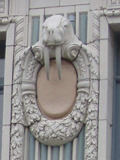 A walrus on the side of the Arctic Building