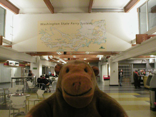 Mr Monkey at the Washington State Ferry System map