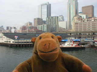 Mr Monkey looking at downtown Seattle