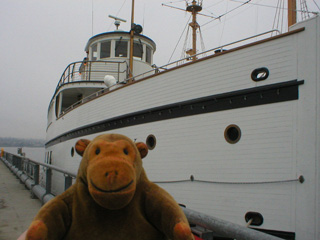 Mr Monkey beside the Virginia V