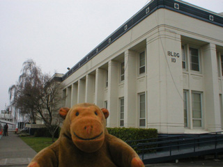 Mr Monkey outside the Naval Reserve Building
